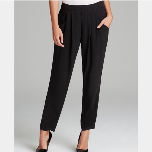 Eileen Fisher Pants - Eileen Fisher black pleated silk pants